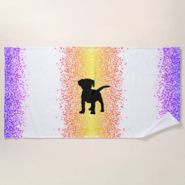 Black Dog Sparkle Beach Towel Strandlaken