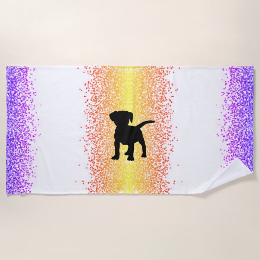 Black Dog Sparkle Beach Towel Strandlaken (Voorkant)