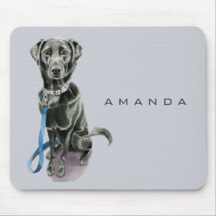 Black Dog Waterverf Painting Muismat