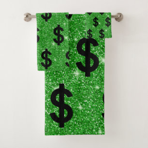 Black Dollar Sign Money Entrepreneur Wall Street Bad Handdoek