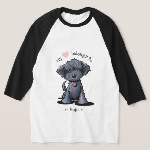 Black Doodle Pup Mon Coeur Appartient T-shirt