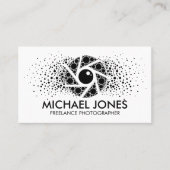Black Dot Art Splatter Camera Shutter Visitekaartje (Voorkant)