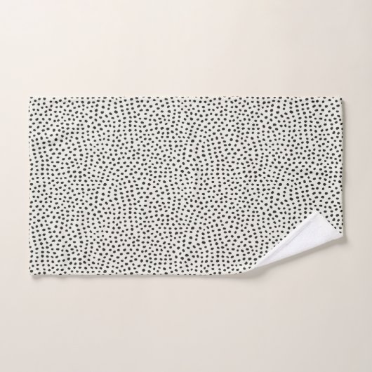 Black Dot Pattern Bad Handdoek (Handdoek)
