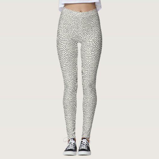Black Dot Pattern Leggings (Voorkant)