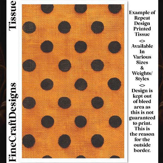 Black Dots on Orange Repeat Design DW2 Decoupage Tissuepapier