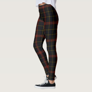 Black Double Red Yellow Giant Tartan Pset Leggings