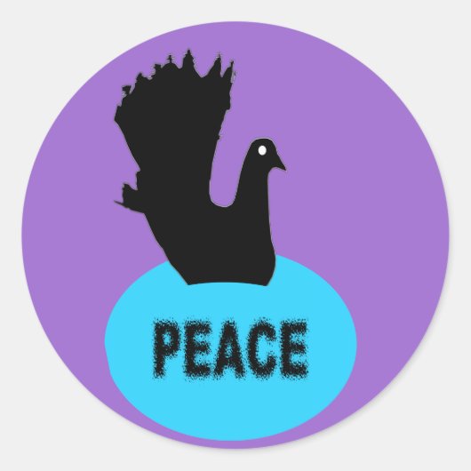 Black Dove Peace Sticker (Voorkant)
