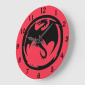 Black Dragon corail horloge murale avec numéros (Angle)