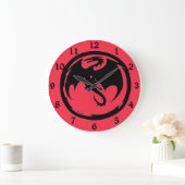 Black Dragon corail horloge murale avec numéros (Maison)