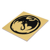 Black Dragon Gold grote tegel Tegeltje (Zijkant)
