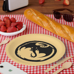Black Dragon gouden grote papieren borden Papieren Bordje