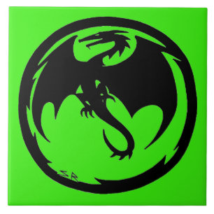 Black Dragon Green grote tegels Tegeltje