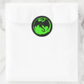 Black Dragon groen kleine ronde stickers (Tas)