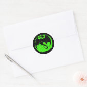 Black Dragon groen kleine ronde stickers (Envelop)