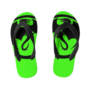 Black Dragon groene peuter teenslippers