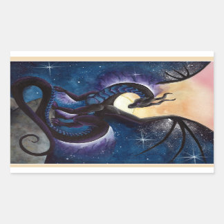 Black Dragon met Night Sky van Carla Morrow Rechthoekige Sticker