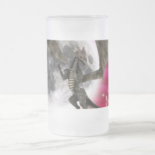 Black Dragon - Mythische Fantasy Creatuur Rode Hem Matglas Bierpul