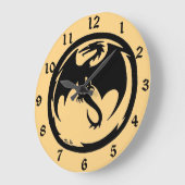 Black Dragon or horloge murale avec numéros (Angle)
