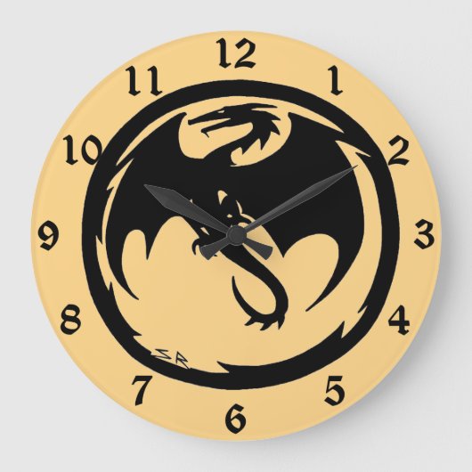 Black Dragon or horloge murale avec numéros (Recto)