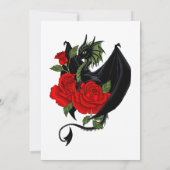 Black Dragon Red Roses Fantasie Kaart (Achterkant)