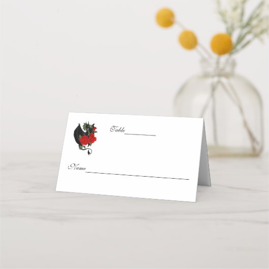 Black Dragon Red Roses Fantasy Bruiloft (Achterkant)