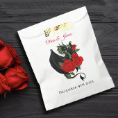 Black Dragon Red Roses Fantasy Bruiloft Bedankzakje