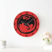 Black Dragon rouge horloge murale avec numéros (Maison)
