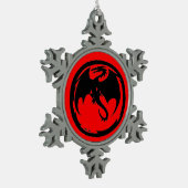 Black Dragon Rouge ornement de flocon de neige (Gauche)
