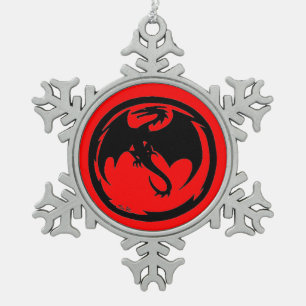 Black Dragon Rouge ornement de flocon de neige