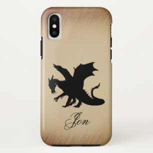Black Dragon Rustic Background Personal iPhone X Hoesje