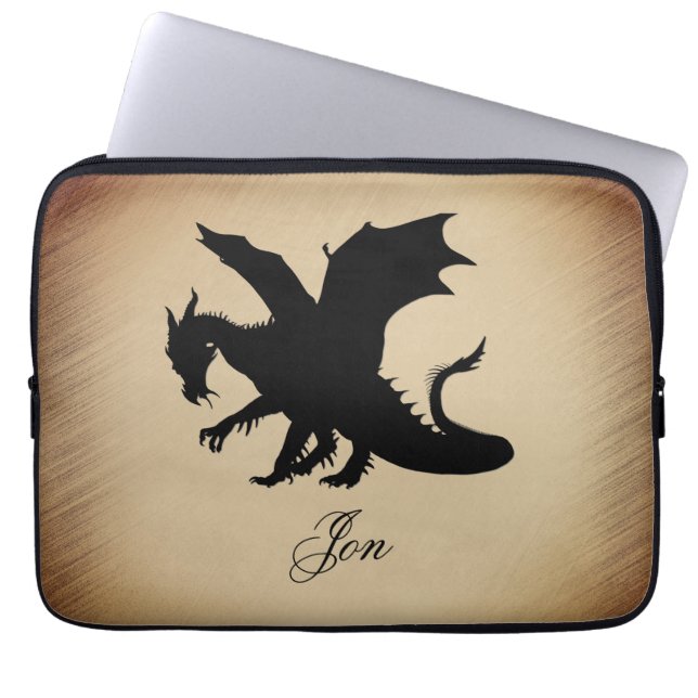 Black Dragon Rustic Background Personal Laptop Sleeve (Voorkant)