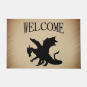Black Dragon Rustic Background Welcome Deurmat (Voorkant)