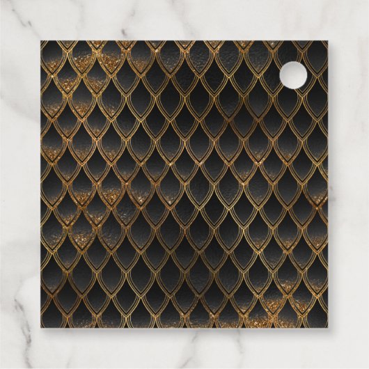Black Dragon Scales Gouden Verjaardag Dank u Bedankjes Labels (Achterkant)