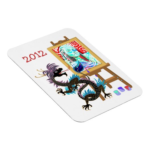 Black Dragon schildert je portret op Premium Magne Magneet (Rechterzijde)