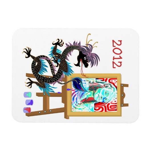 Black Dragon schildert je portret op Premium Magne Magneet (Horizontaal)