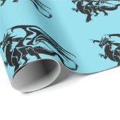 Black Dragon Silhouette Cadeaupapier (Rol Hoek)