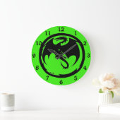 Black Dragon vert horloge murale avec numéros (Maison)