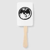 Black Dragon white rectangle hand fans Handwaaier (Voorkant)