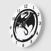 Black Dragon witte wandklok w nummers Grote Klok (Hoek)