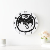Black Dragon witte wandklok w nummers Grote Klok (Huis)