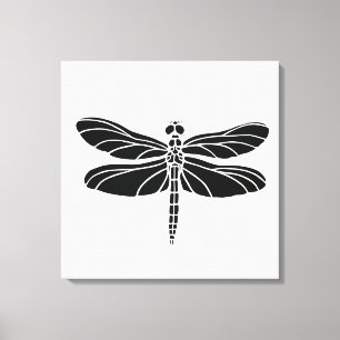 Black Dragonfly Canvas Afdruk