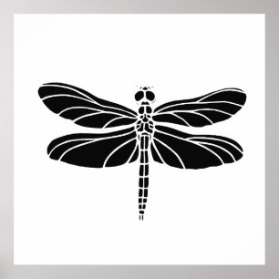 Black Dragonfly Poster