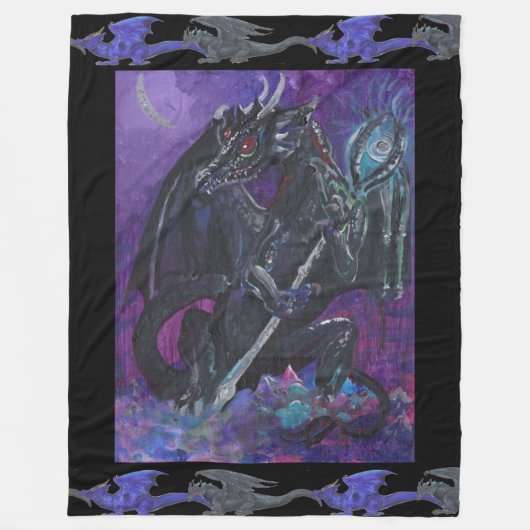 Black Dragons Fleece Deken (Voorkant)