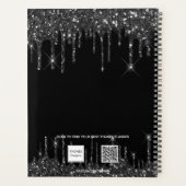 Black drips naam script 2025 planner (Achterkant)