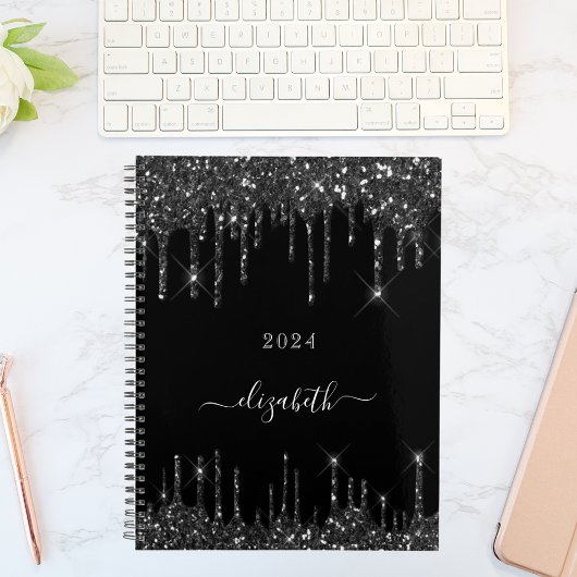 Black drips naam script 2025 planner