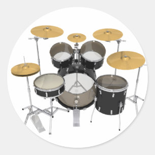Black Drum Kit: Ronde Sticker