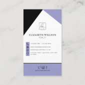 Black Dusty Paars Custom Business Logo & QR Code Visitekaartje (Achterkant)