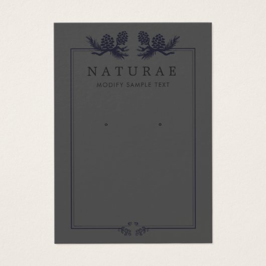 Black Earthy Earring Jewelry Display Visitekaartje (Voorkant)