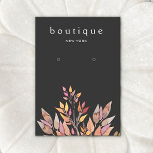 Black Earthy Leaves Jewelry Earring Display Kaart