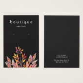 Black Earthy Leaves Jewelry Earring Display Kaart (Voorkant /achterkant)